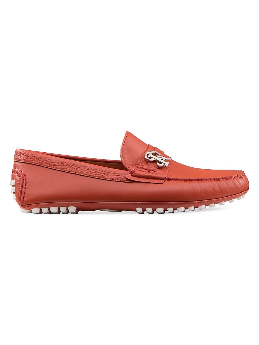 Men's Calfskin Leather Loafers - Orange Sierra Leon - Size 10.5