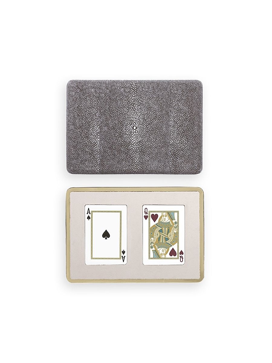 Embossed Shagreen Playing Card Case