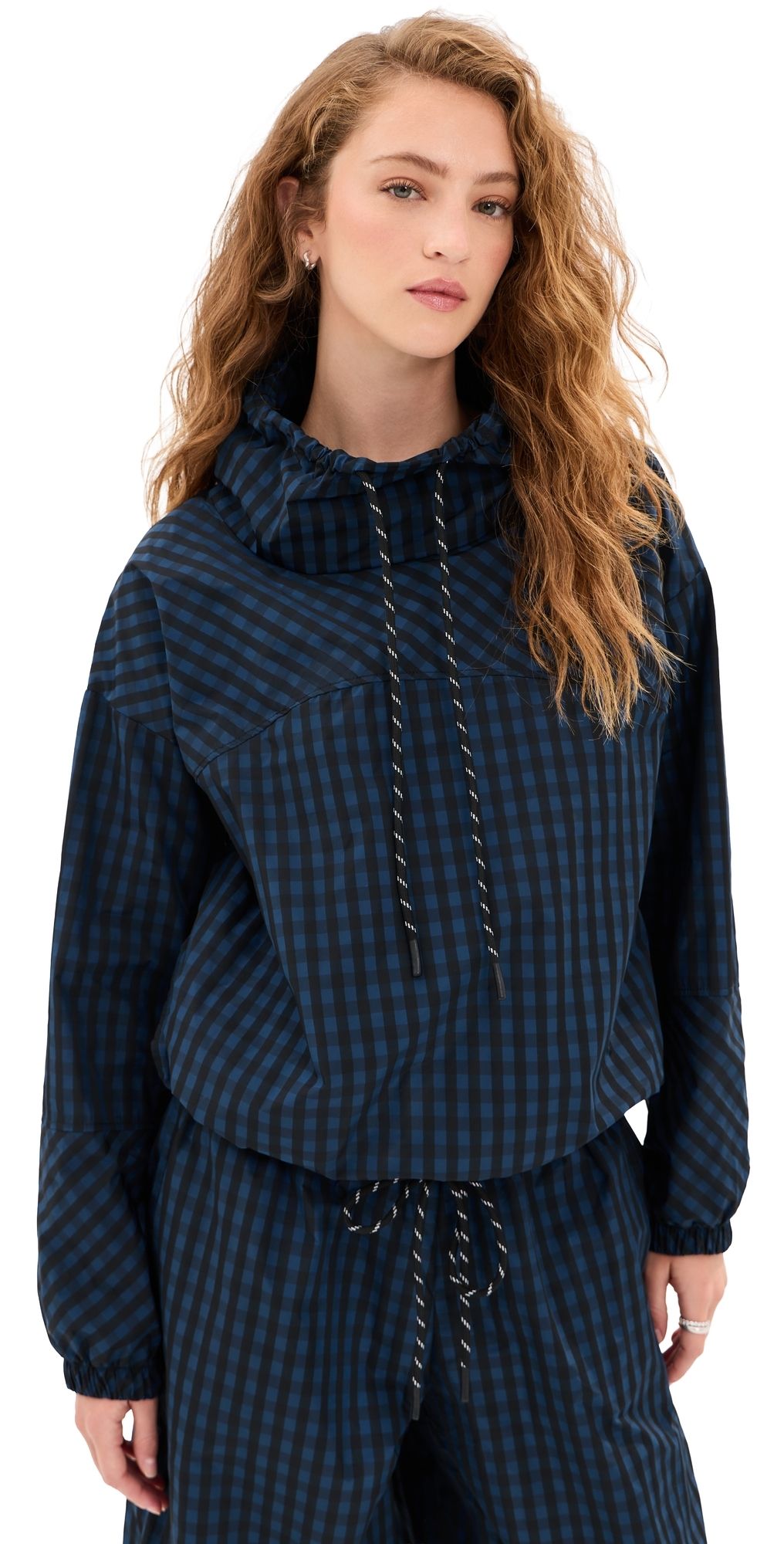 LE BOP Carson Anorak Black/Blue Gingham S