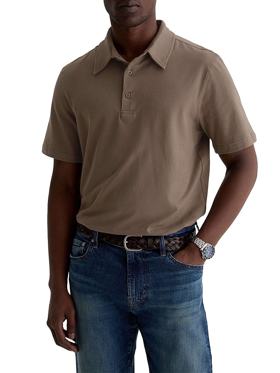 Men's Bryce Stretch-Cotton Polo Shirt - Soft Mushroom - Size XL