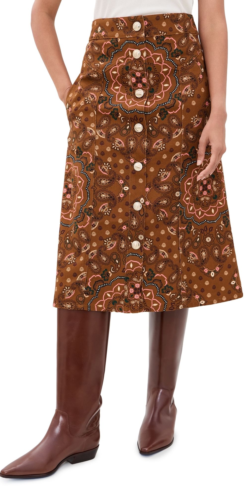 Cara Cara Juniper Midi Skirt Bandana Camel 12