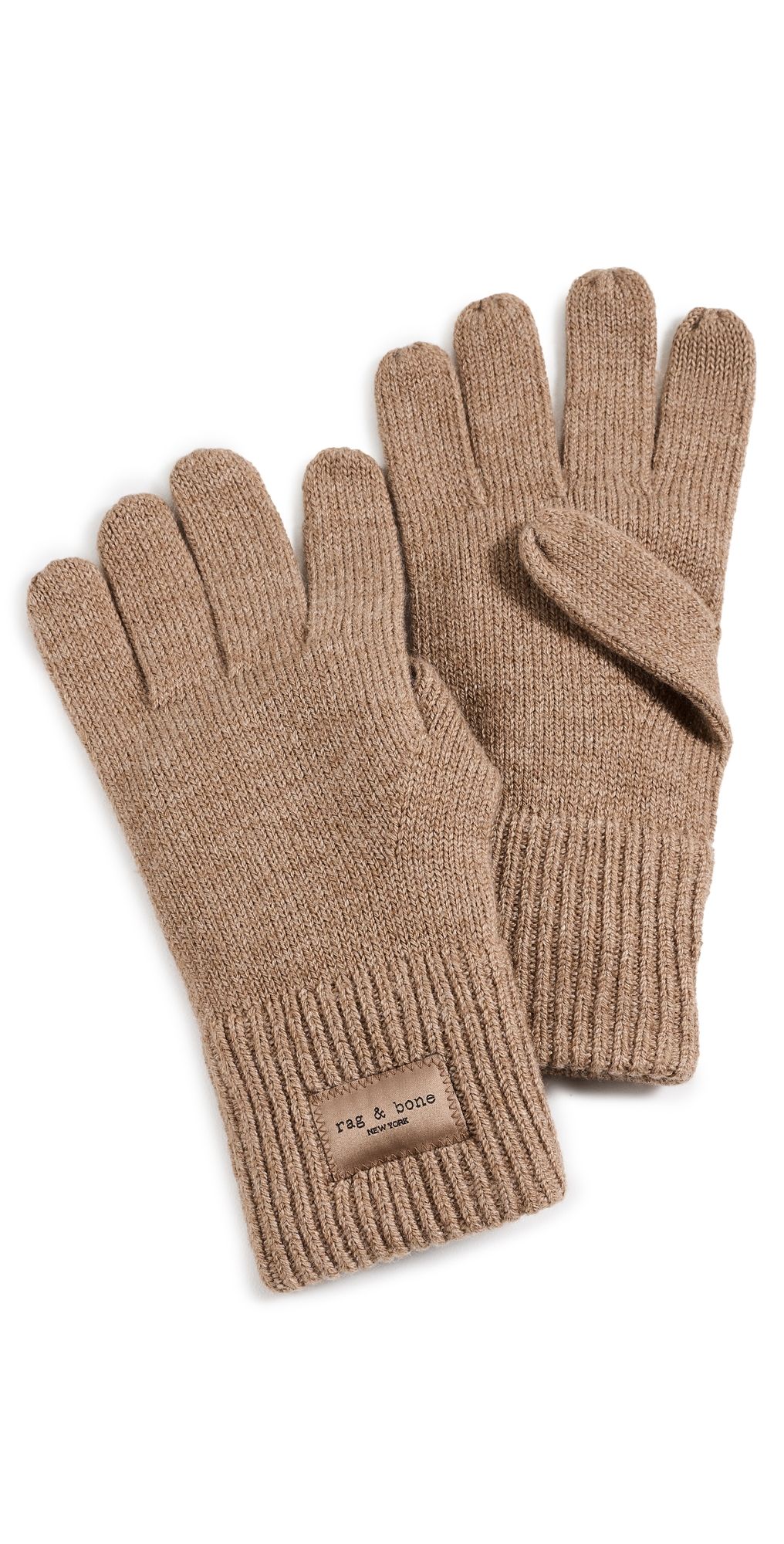 rag & bone Blake Wool Blend Tech Gloves Camel One Size