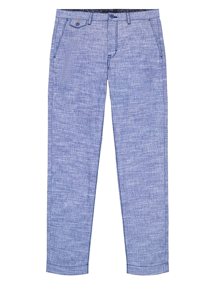 Men's Dixton Cotton-Linen Pants - Indigo - Size 35