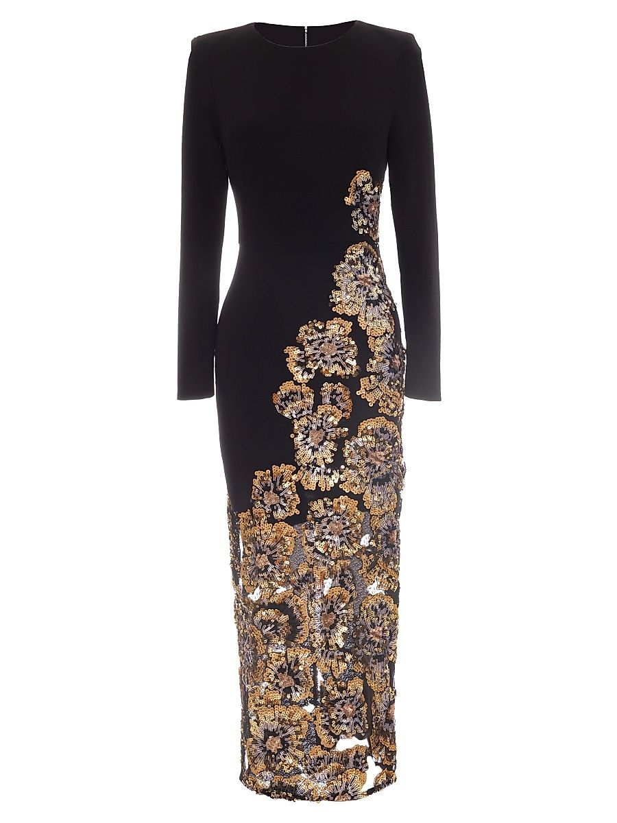 Women's Mara Embeliished Cocktail Dress - Gold Multi - Size Medium