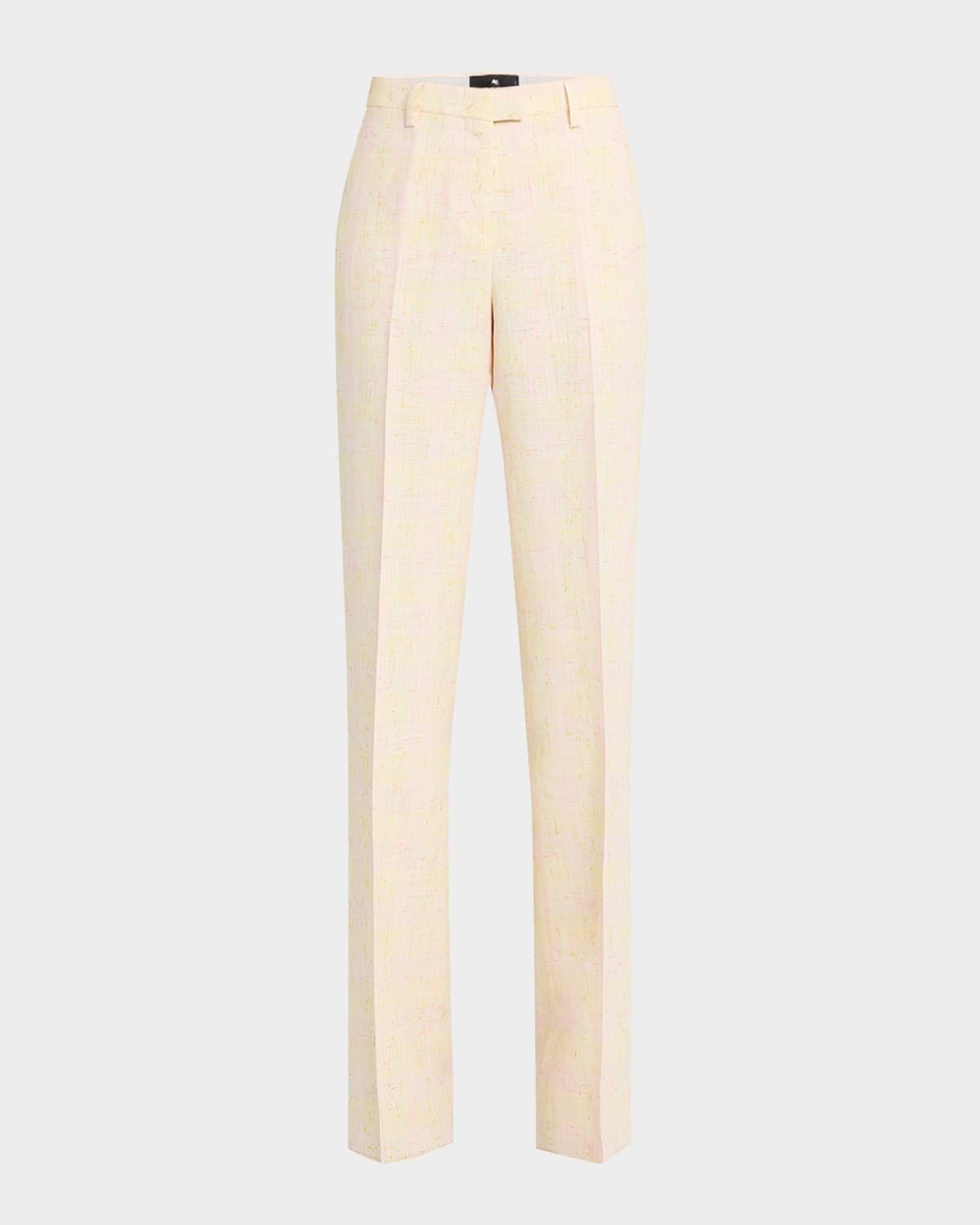 Iridescent Tweed Straight-Leg Trousers