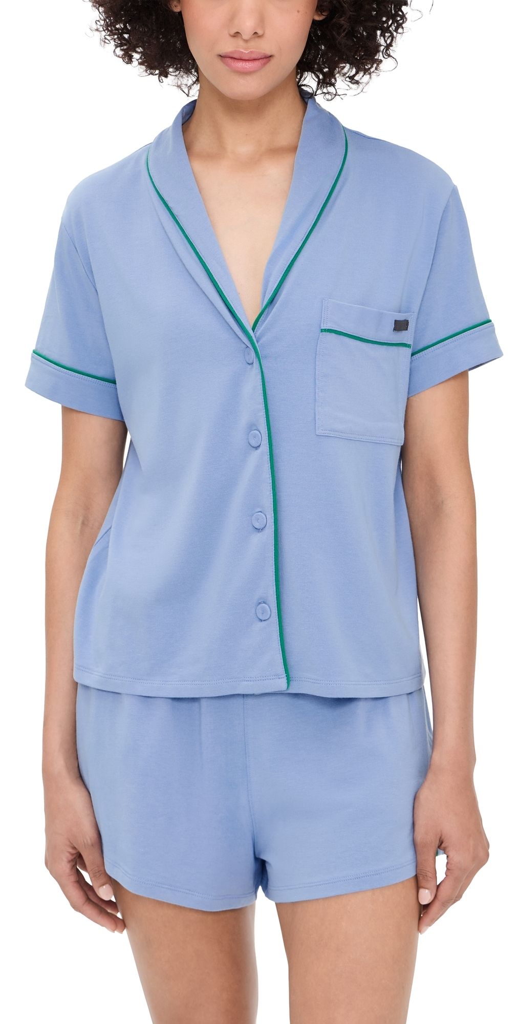 Lunya Slumberknit Pajama Set Bluebell Bloom/Spring Clover M