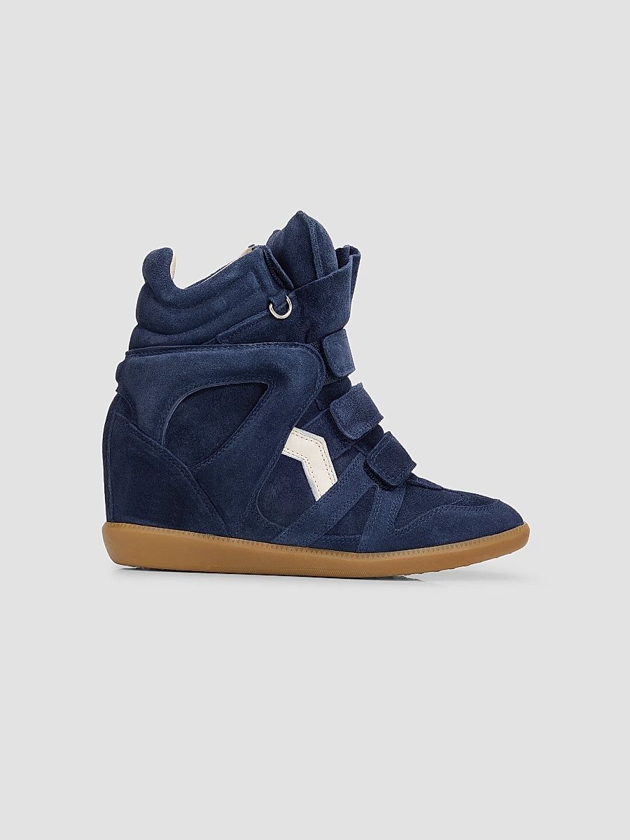 Isabel Marant Women's Bekett Ring 50MM Suede Wedge Sneakers - Dark Blue - Size 12