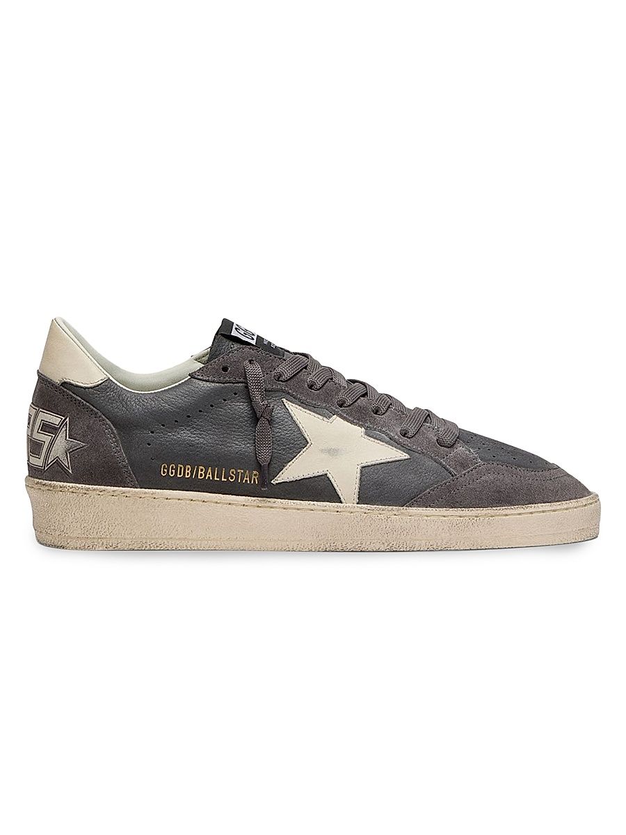 Men's Ballstar Leather Low-Top Sneakers - Antracite Green - Size 14
