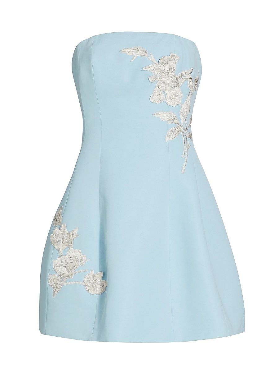 Women's Alanna Strapless Floral Minidress - Sky - Size 8