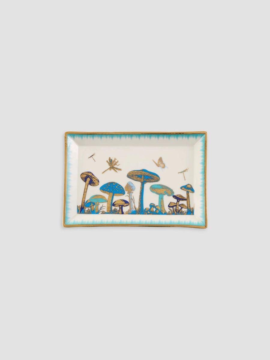 Jonathan Adler Botanist Mushroom Rectangle Tray - Multi