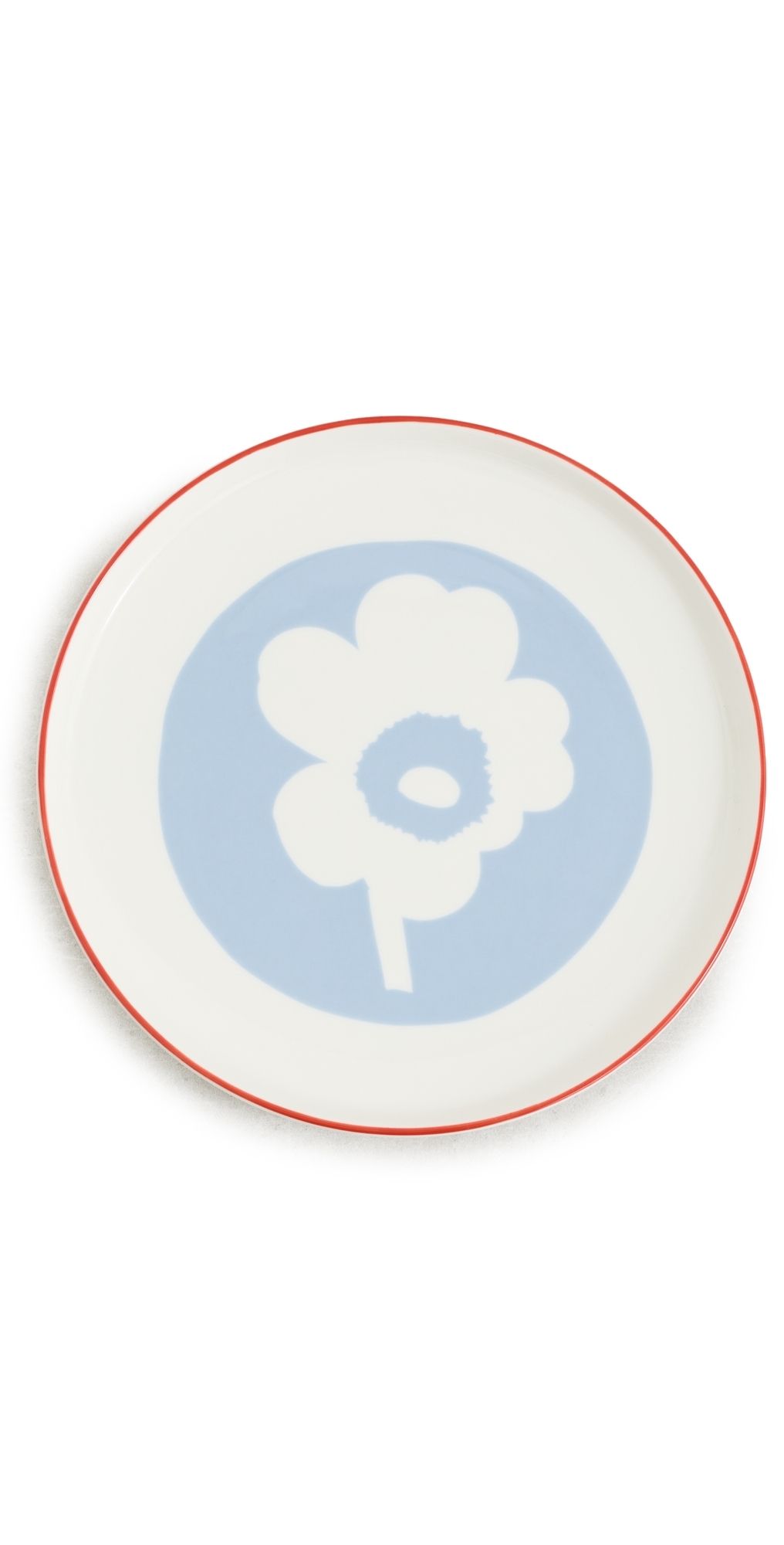 Marimekko Oiva Unikko Plate White/Light Blue/Orange Red One Size