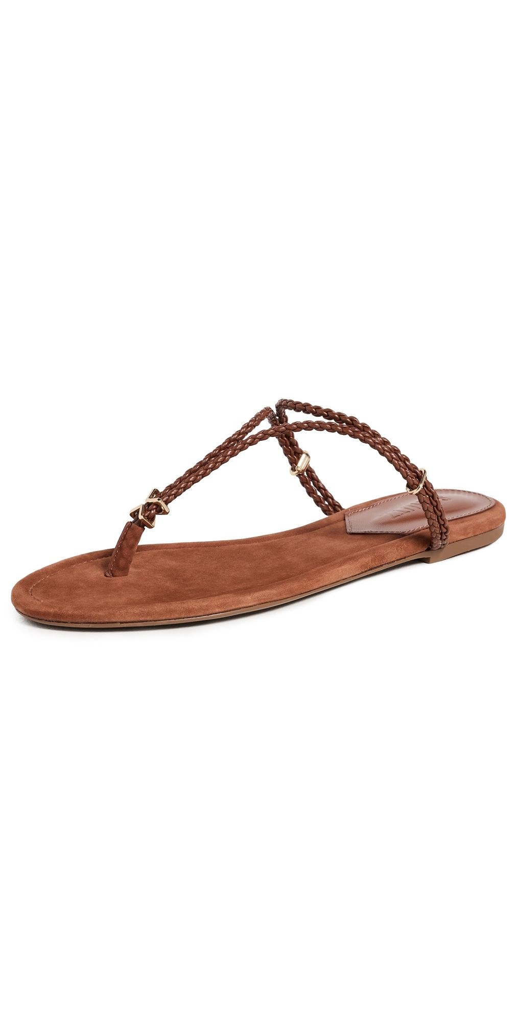 Schutz Cordelia Flat Sandals Cognac 7