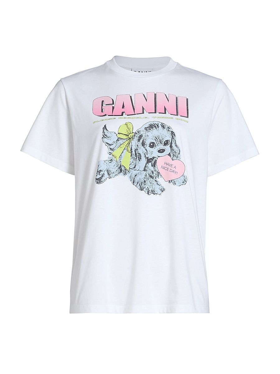 Women's Neon Puppy Graphic T-Shirt - Bright White - Size XL