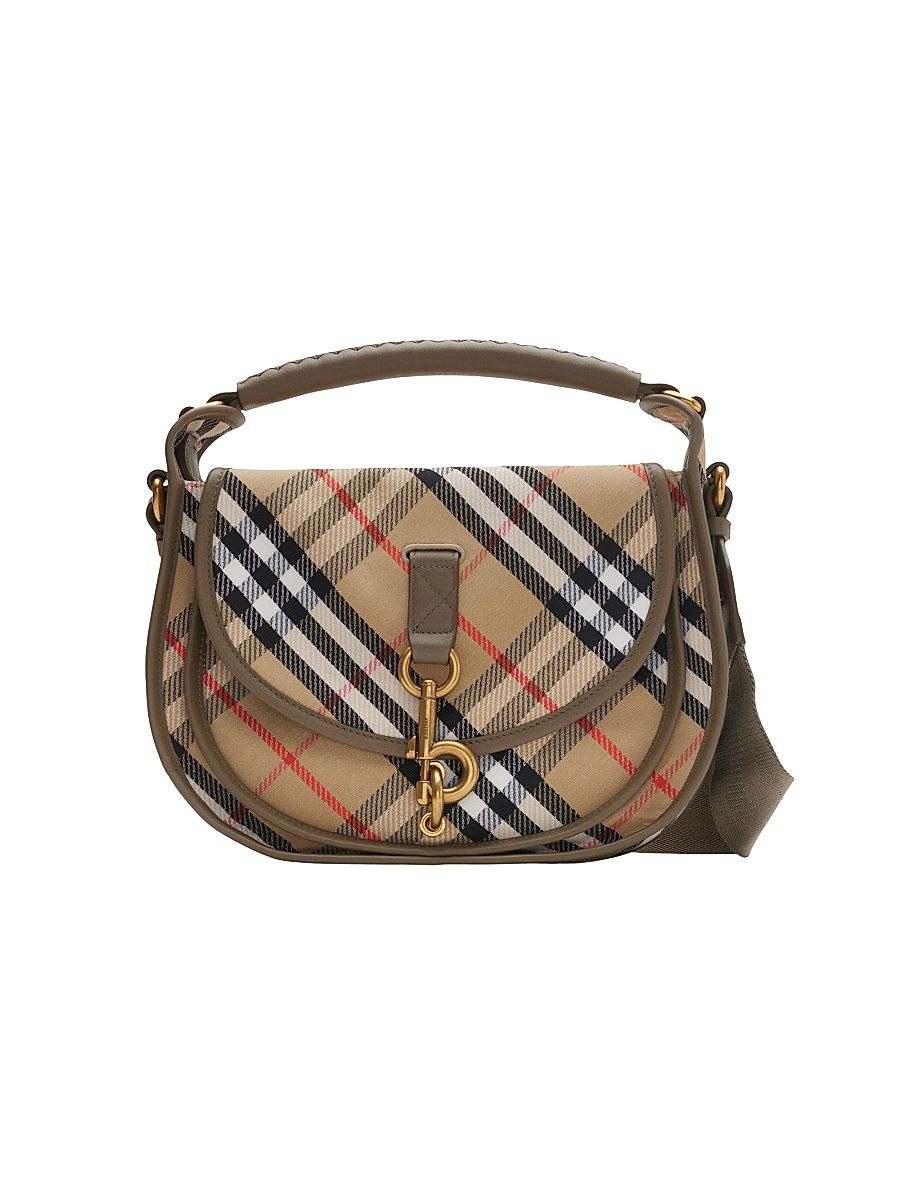 Women's B Clip Small Check Messenger Bag - Sand