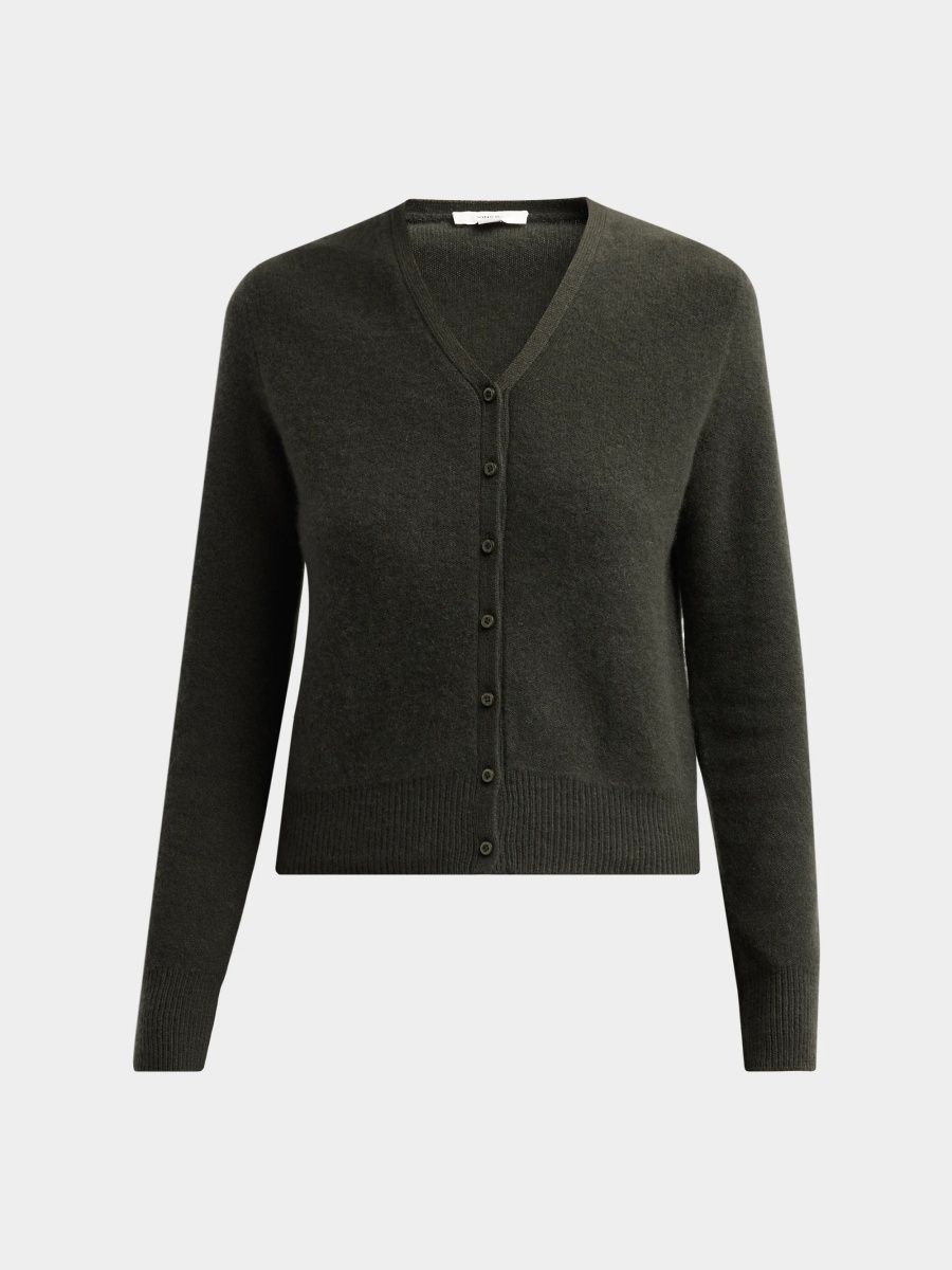 Vince Women's V-Neck Cashmere Cardigan - Dark Moss - Size XXS