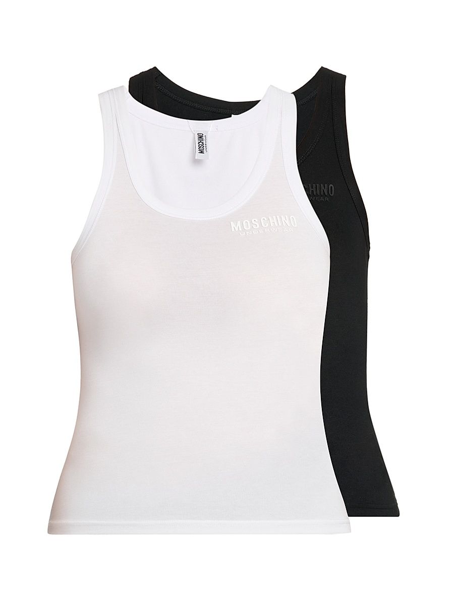 Women's 2-Pack Cotton-Blend Tank Set - Multi Black - Size XL