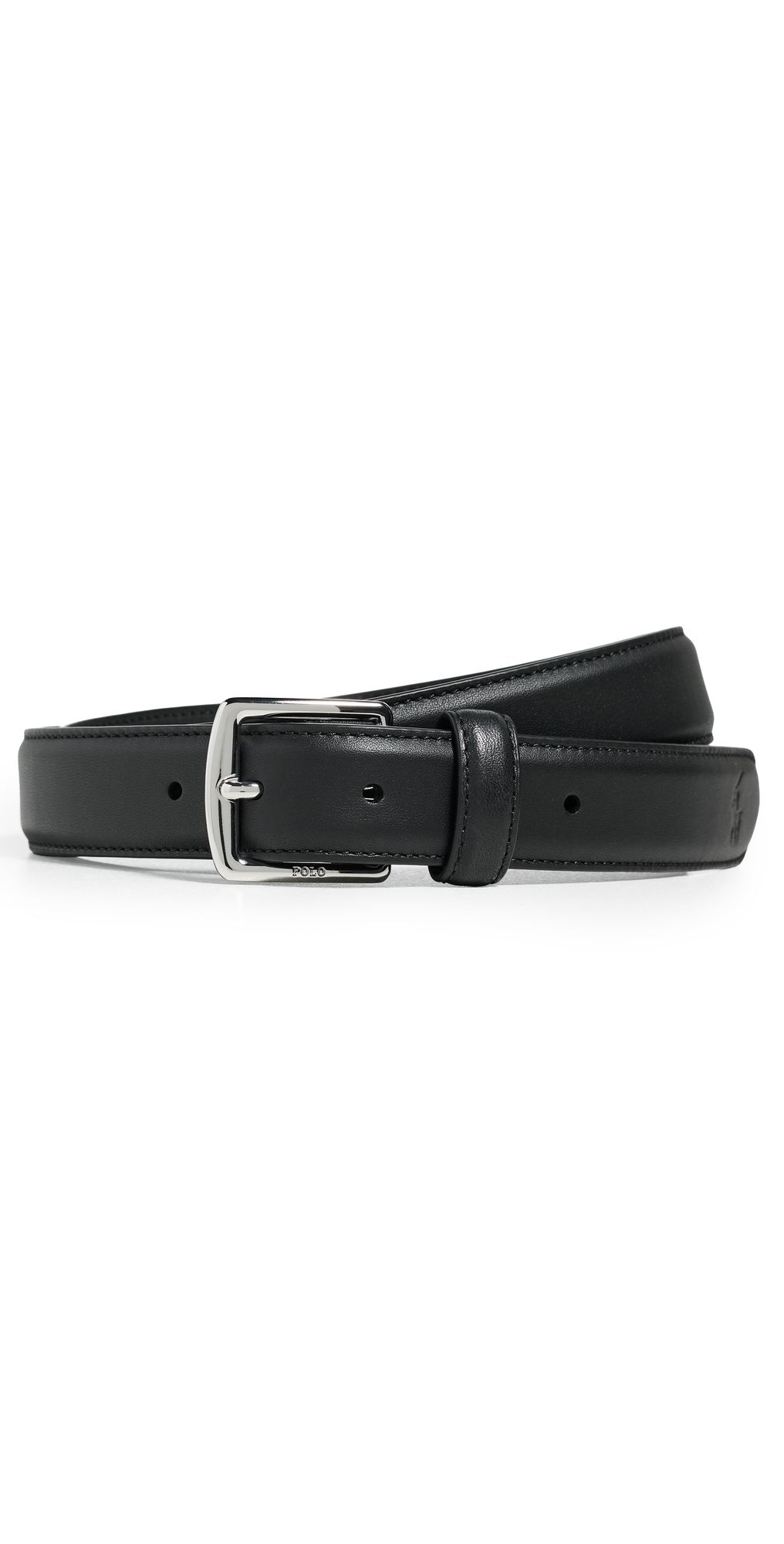 Polo Ralph Lauren Full-Grain Etched Leather Dress Belt Black 34