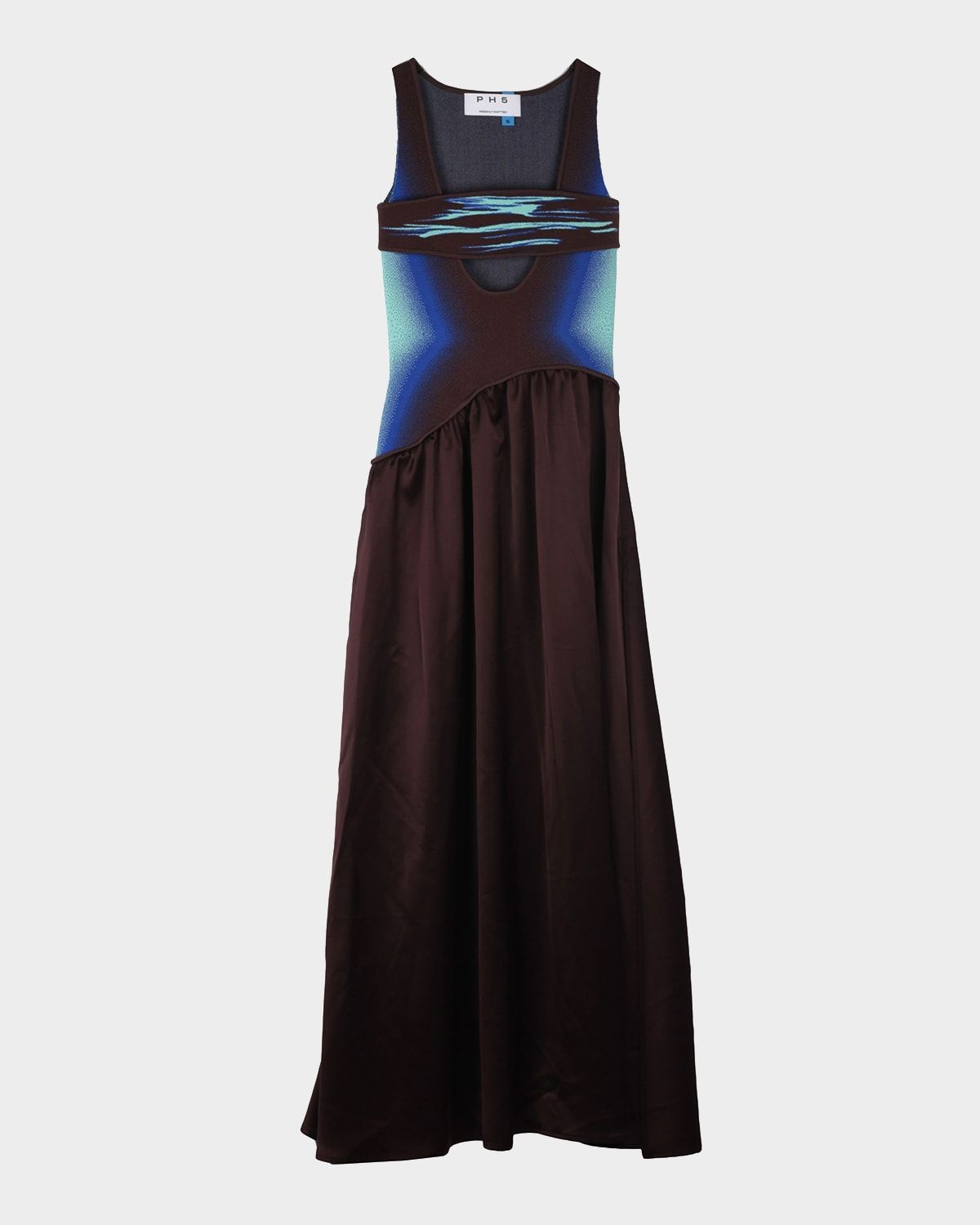 Jewel Sleeveless Mixed Media Midi Dress