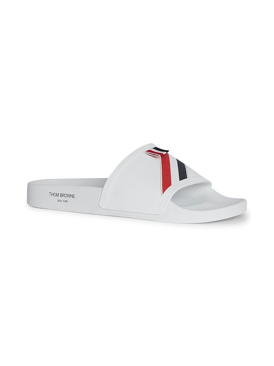 Men's Rubber Pool Slides - White - Size 11 Sandals