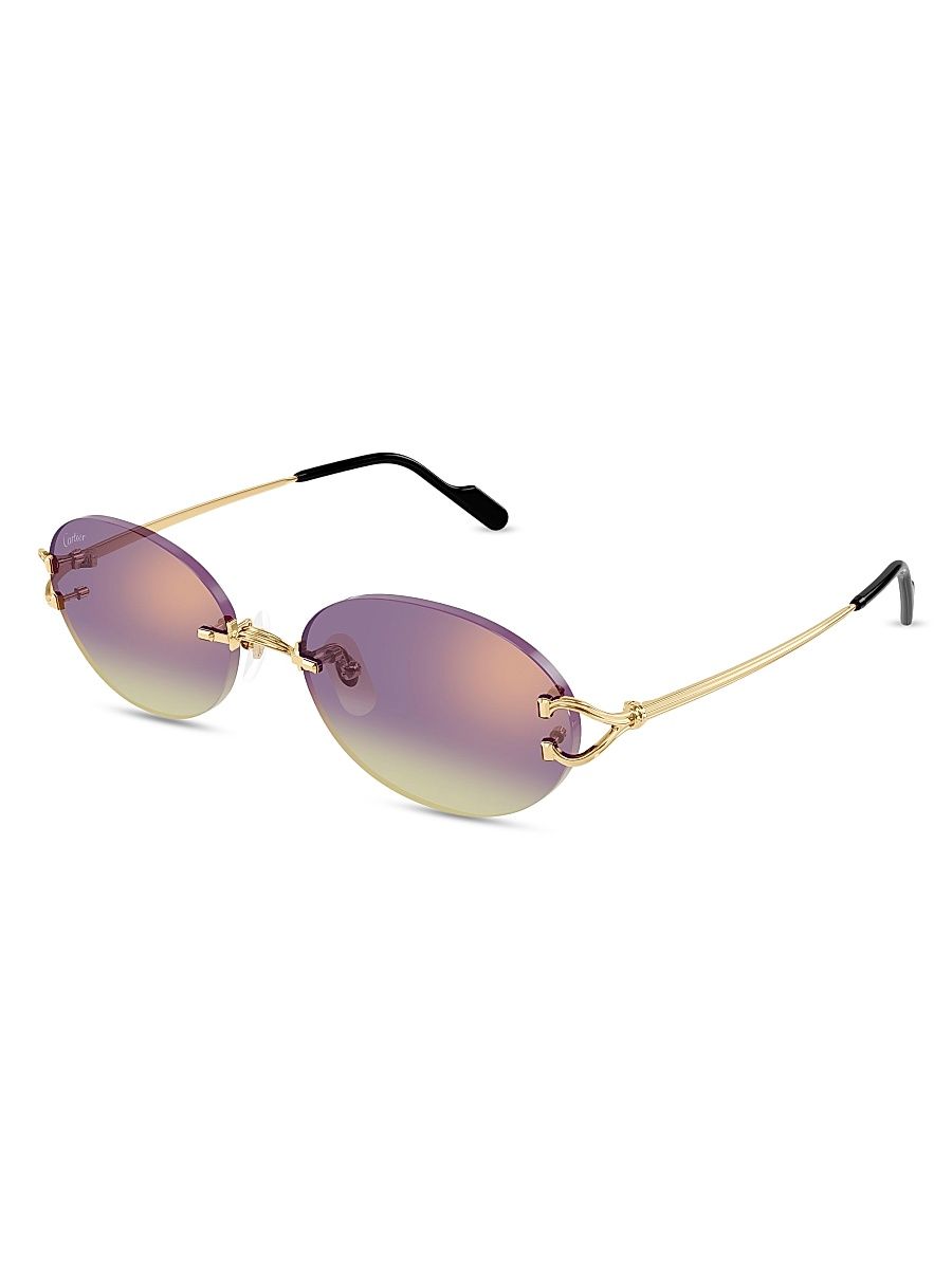Women's C Decor 55MM Oval Sunglasses - Gold Violet