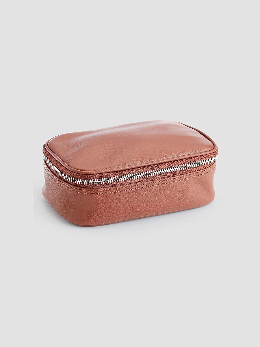 Royce New York Women's Zippered Travel Tech Organizer Case - Tan