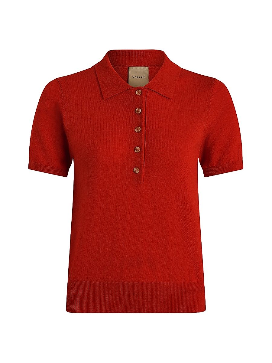 Women's Toni Knit Polo T-Shirt - Poinsettia - Size XS