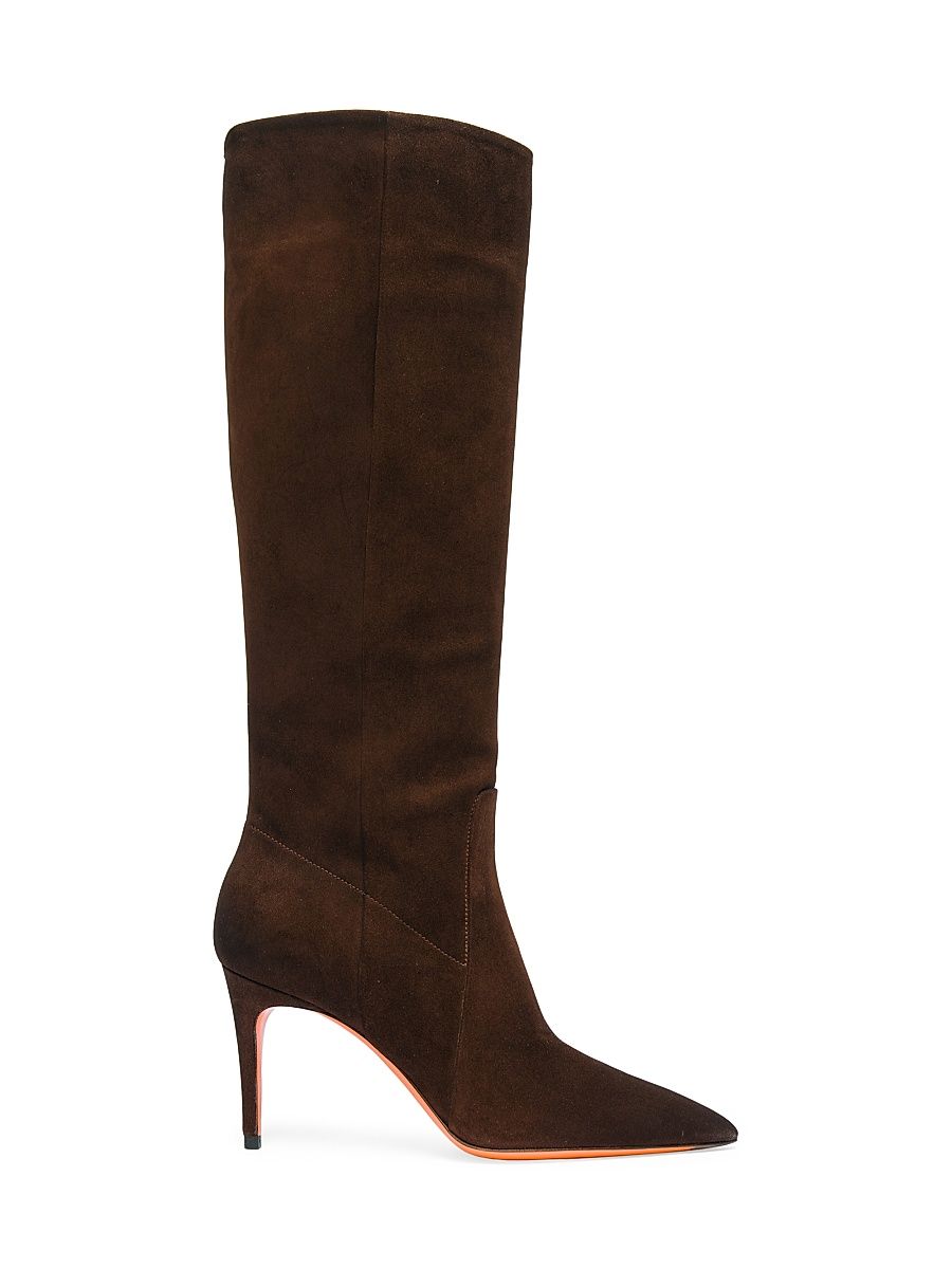 Women's Viola 85MM Suede Knee-High Stiletto Boots - Brown - Size 9
