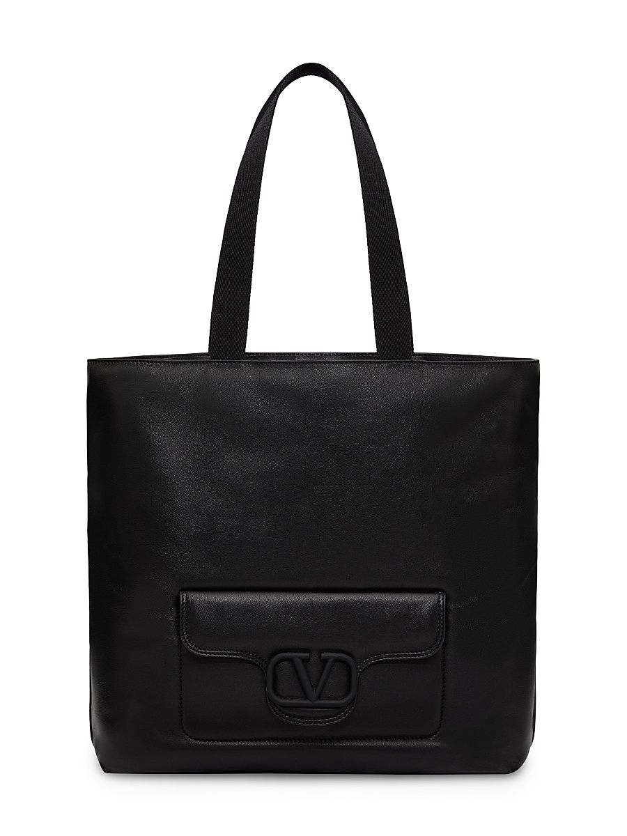 Men's Nappa Leather Shopper Bag - Black