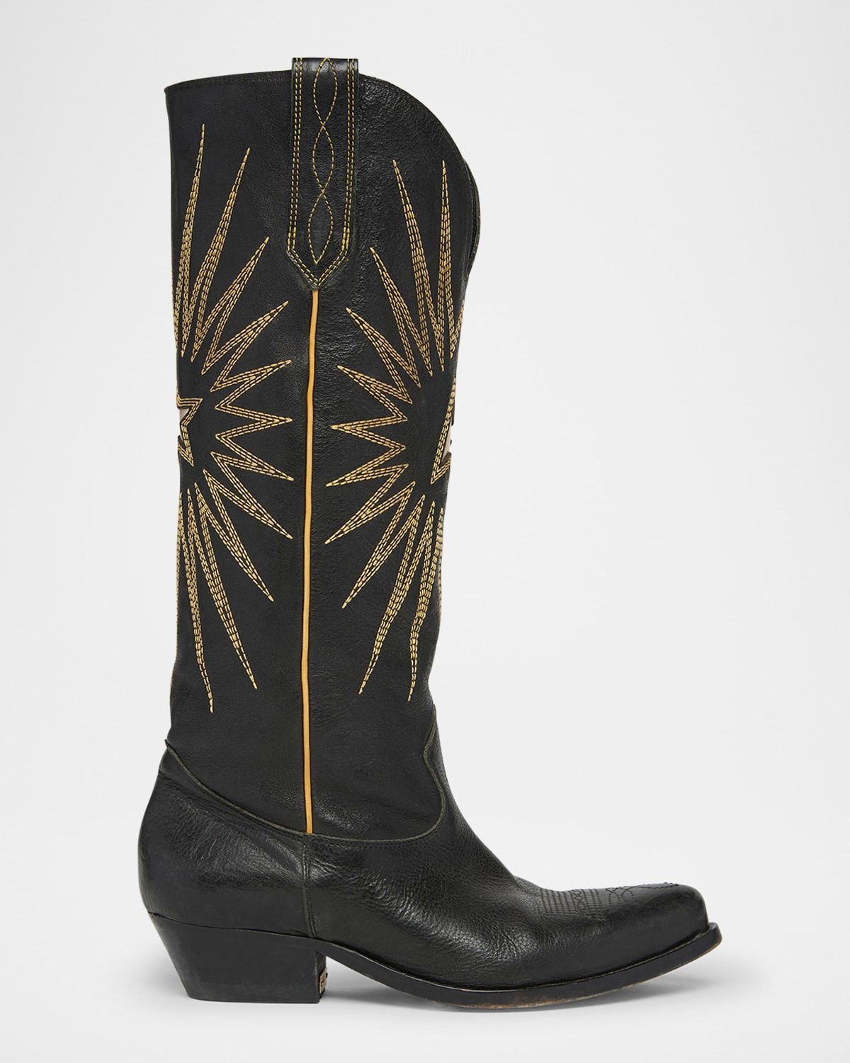 Wish Star Embroidered Leather Western Boots