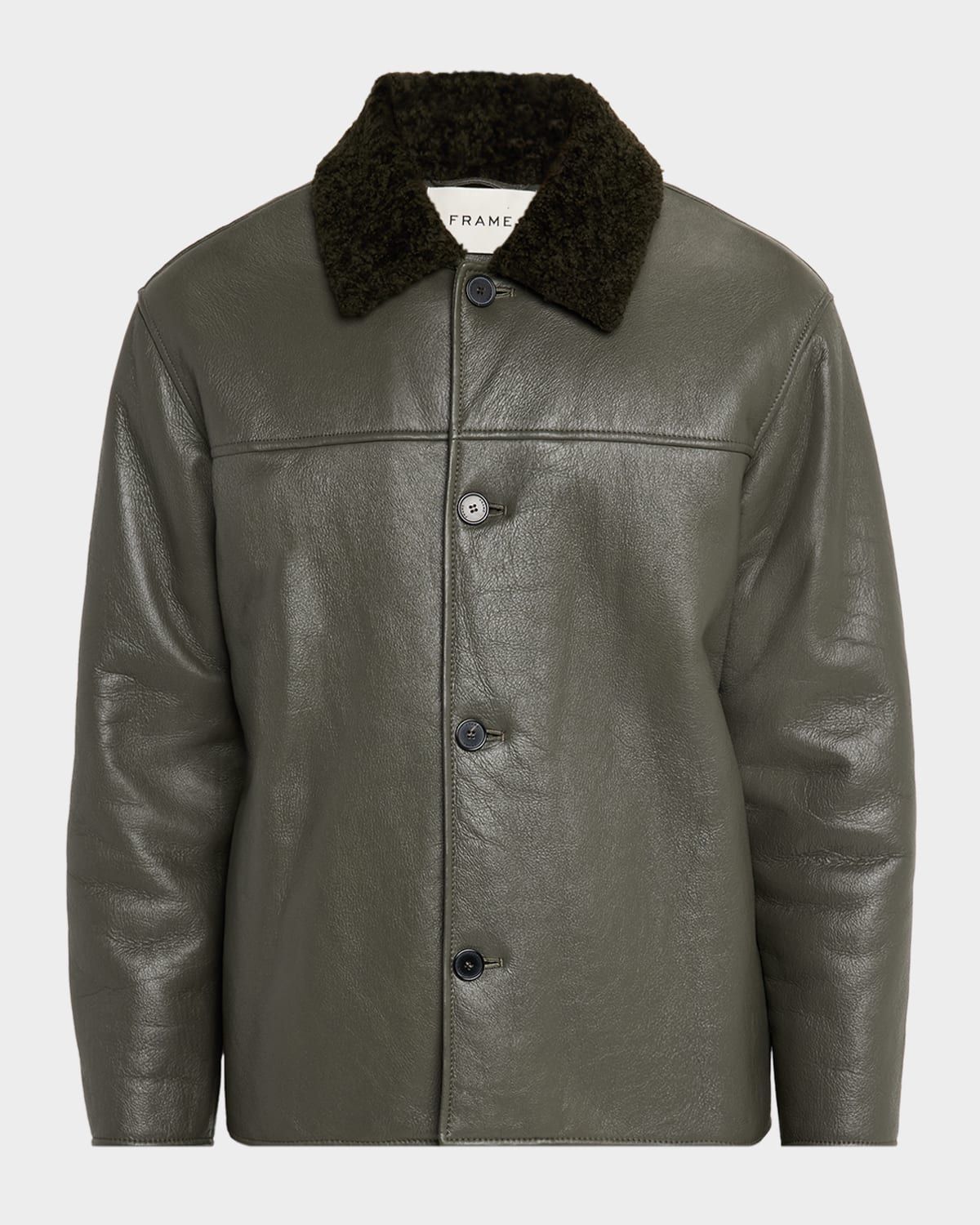 Men & apos;s Shearling Button-Front Jacket