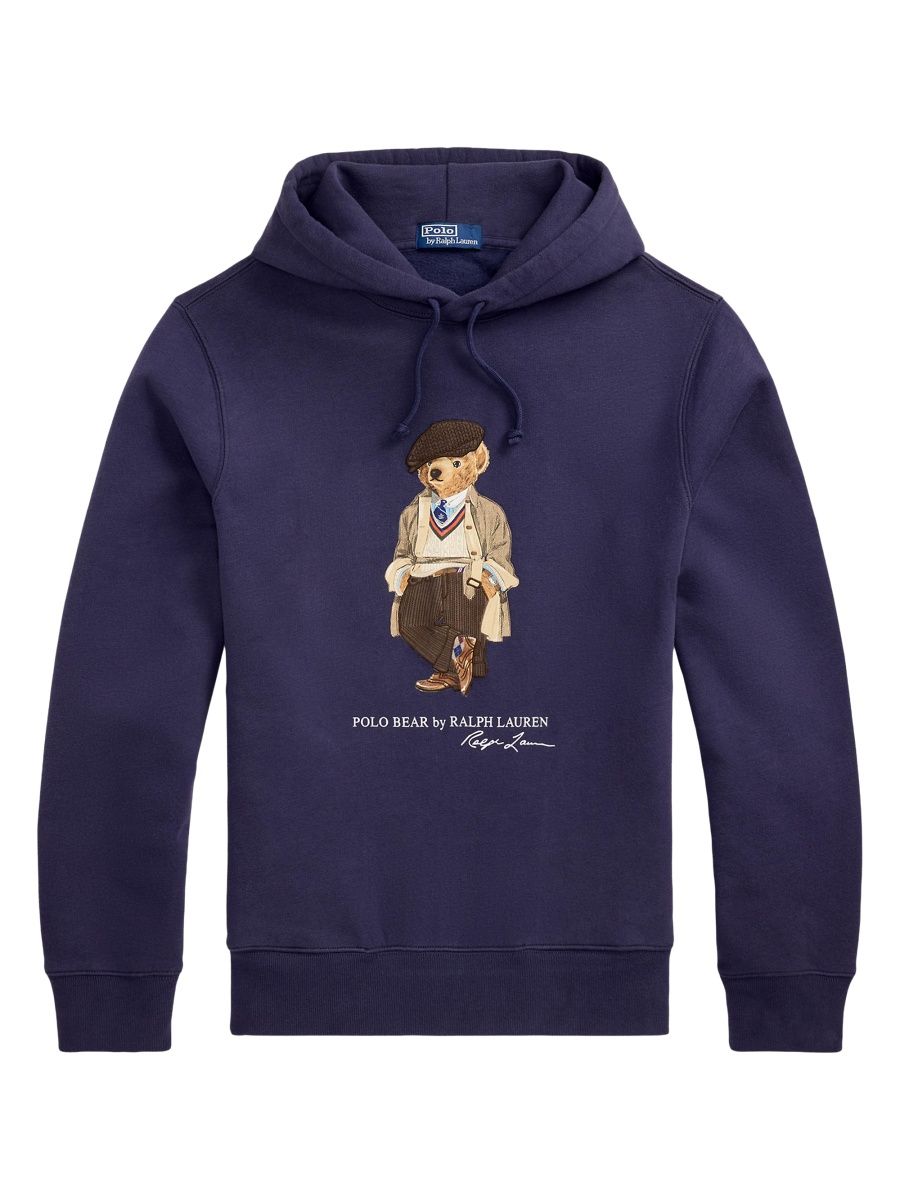 Polo Ralph Lauren Men's Polo Bear Fleece Hoodie - Faded Blue Heritage Bear - Size Small