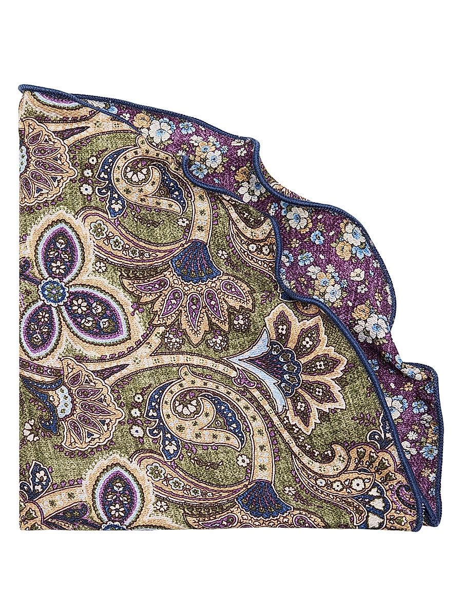 Men's Silk Reversible Pocket Circle - Olive