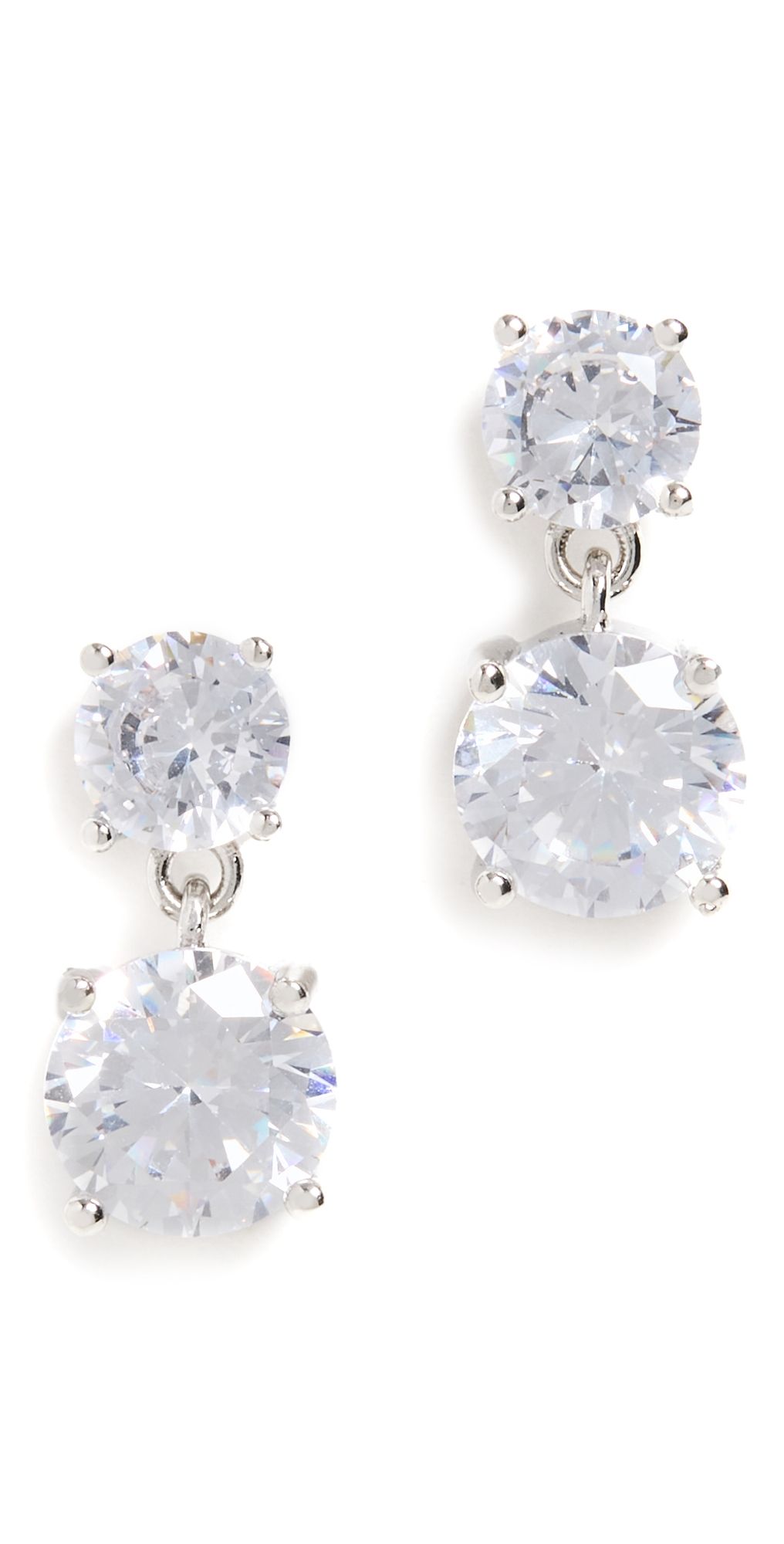 SHASHI Cz Drop Earrings White Gold One Size