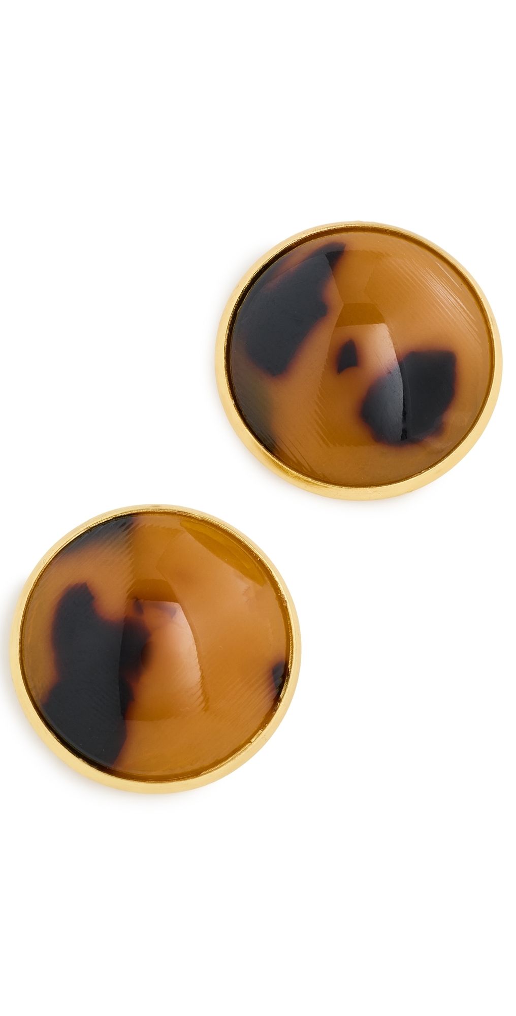 SHASHI Tort Stud Earrings Gold/Tort One Size