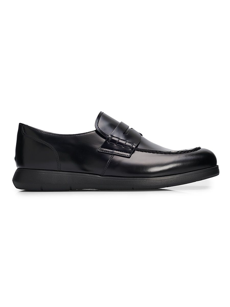 Men's Rock Ferry Leather Dress Loafers - Black - Size 13