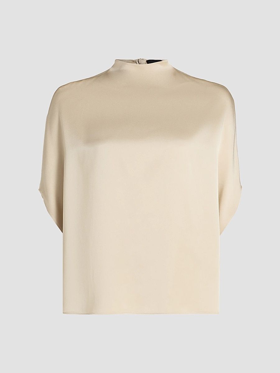 Women's Satin Cape T-Shirt - Sand - Size Large