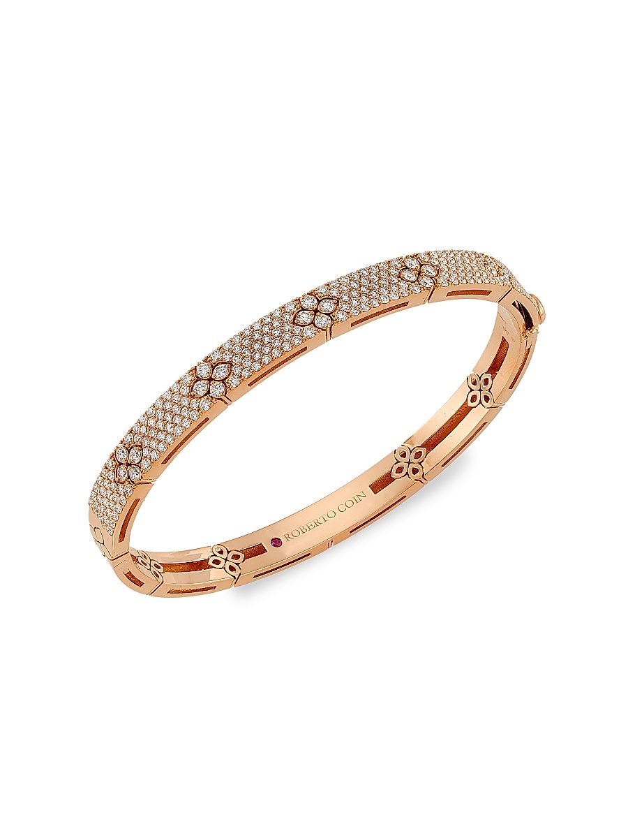 Women's Love In Verona 18K Rose Gold & Diamond Bangle Bracelet - Rose Gold