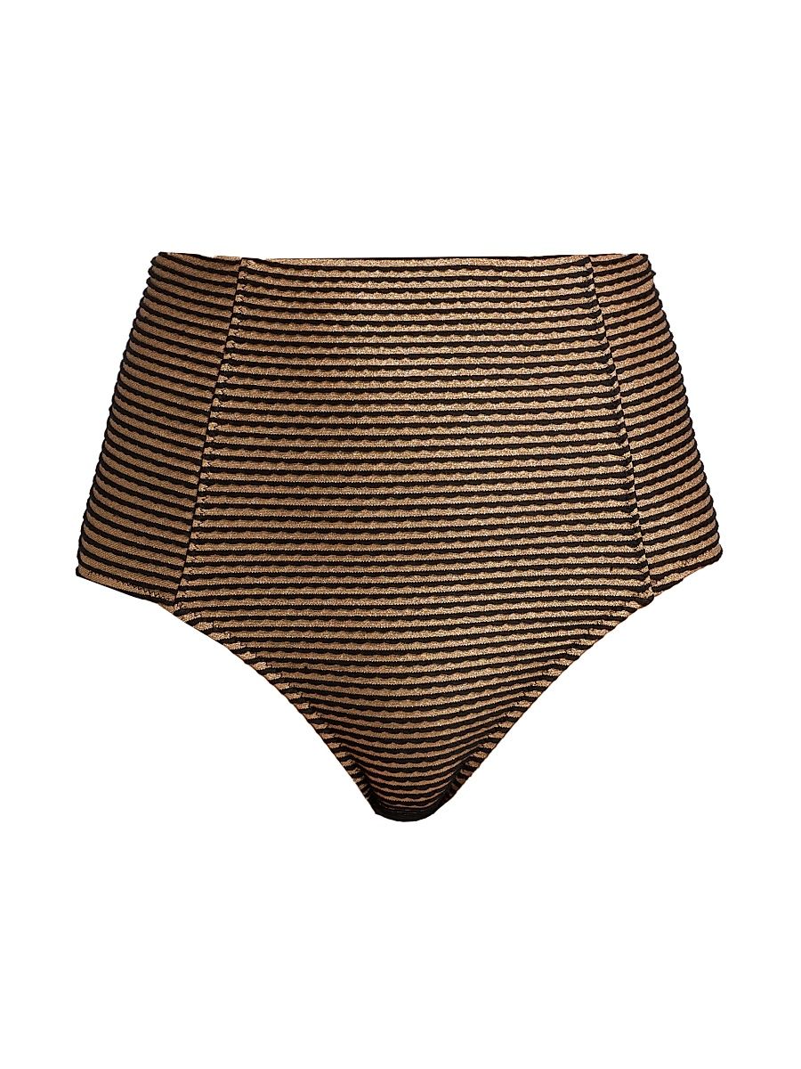 Women's Zahara Striped Bikini Bottom - Helios - Size Large