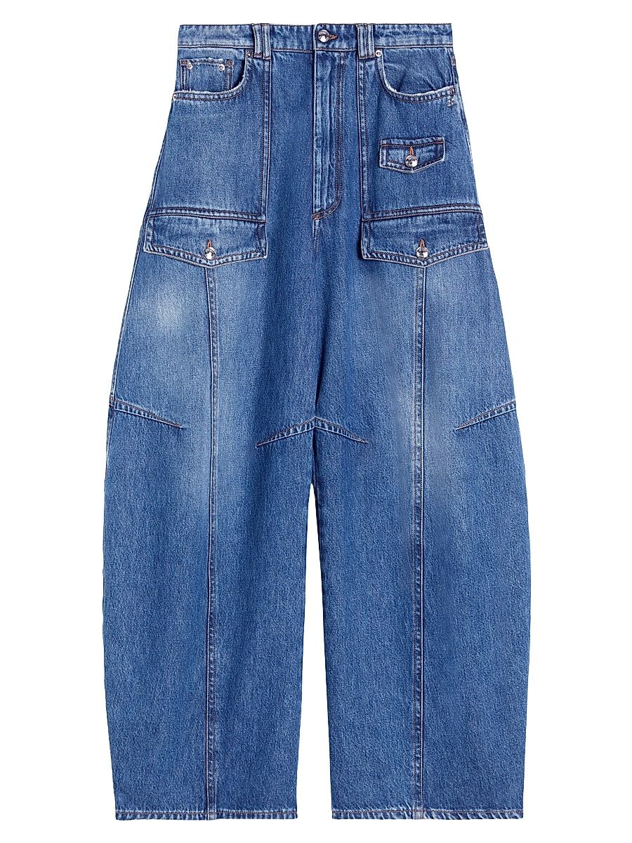 Women's Denim Cargo Jeans - Midnightblue - Size 30