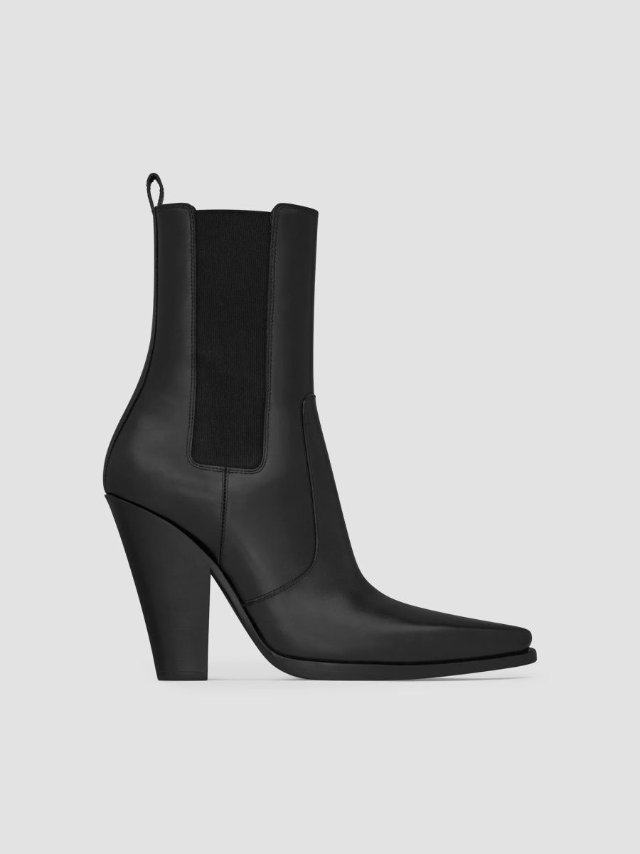 Saint Laurent Women's Dylan Chelsea Boots in Smooth Leather - Black - Size 8