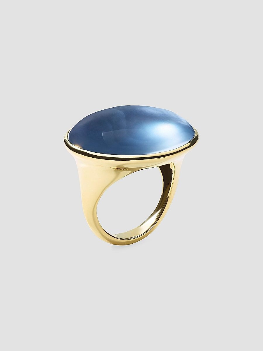 Women's Rock Candy 18K Yellow Gold & Onyx Cabochon Triplet Ring - Gold - Size 7