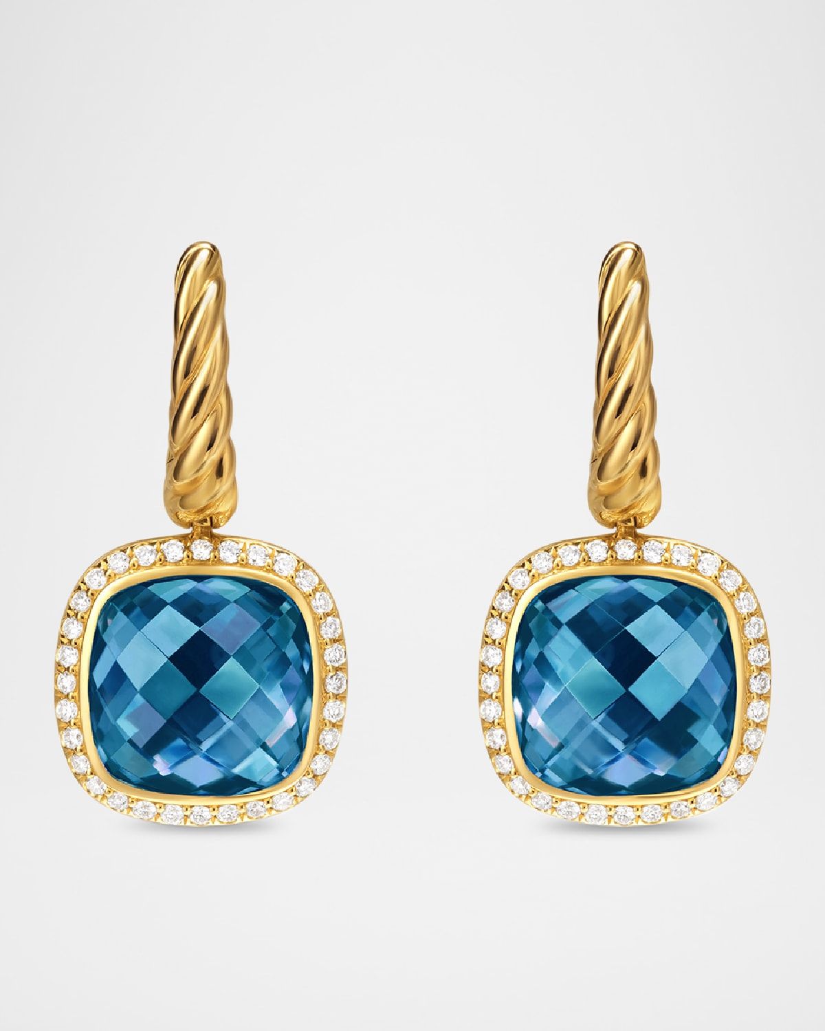 Albion Drop Earrings with Gemstones and Diamonds in 18K Gold