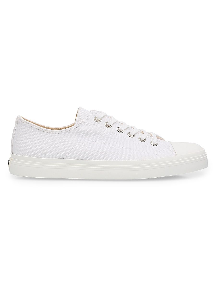 Men's Canvas Low-Top Sneakers - White - Size 13
