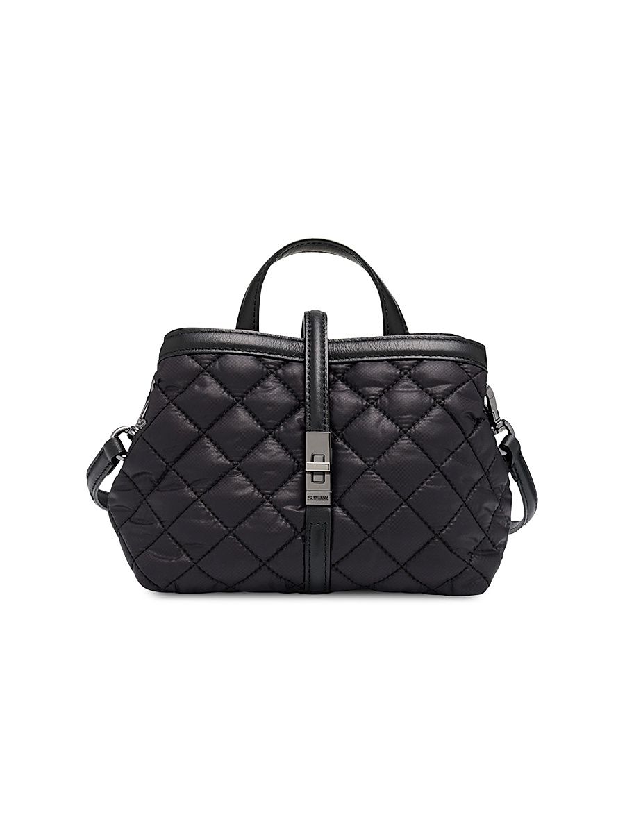 Women's Mini Astor Quilted Top Handle Bag - Black