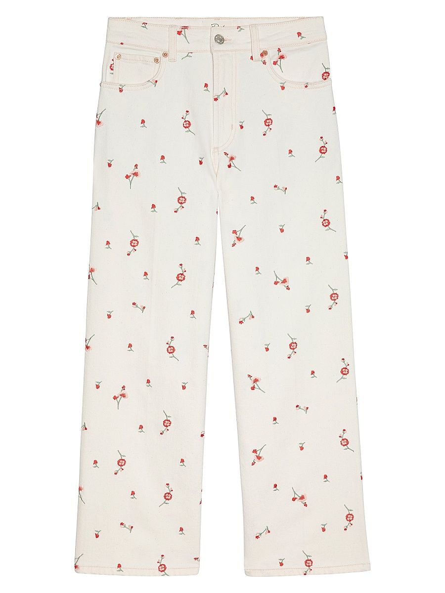 Women's Getty Floral High-Rise Crop Jeans - Ecru Romantic Floral - Size 31