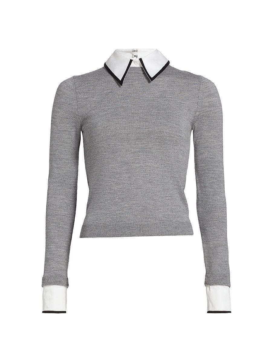 Women's Porla Collared Sweater - Medium Heather Grey - Size XS