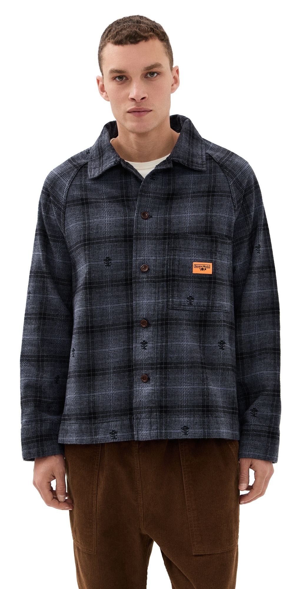 Service Works Thistle Plaid FOH Jacket Black XL