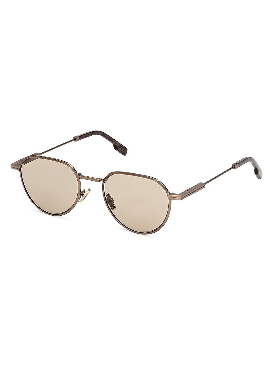 Men's 51MM Aviator Sunglasses - Gold Brown