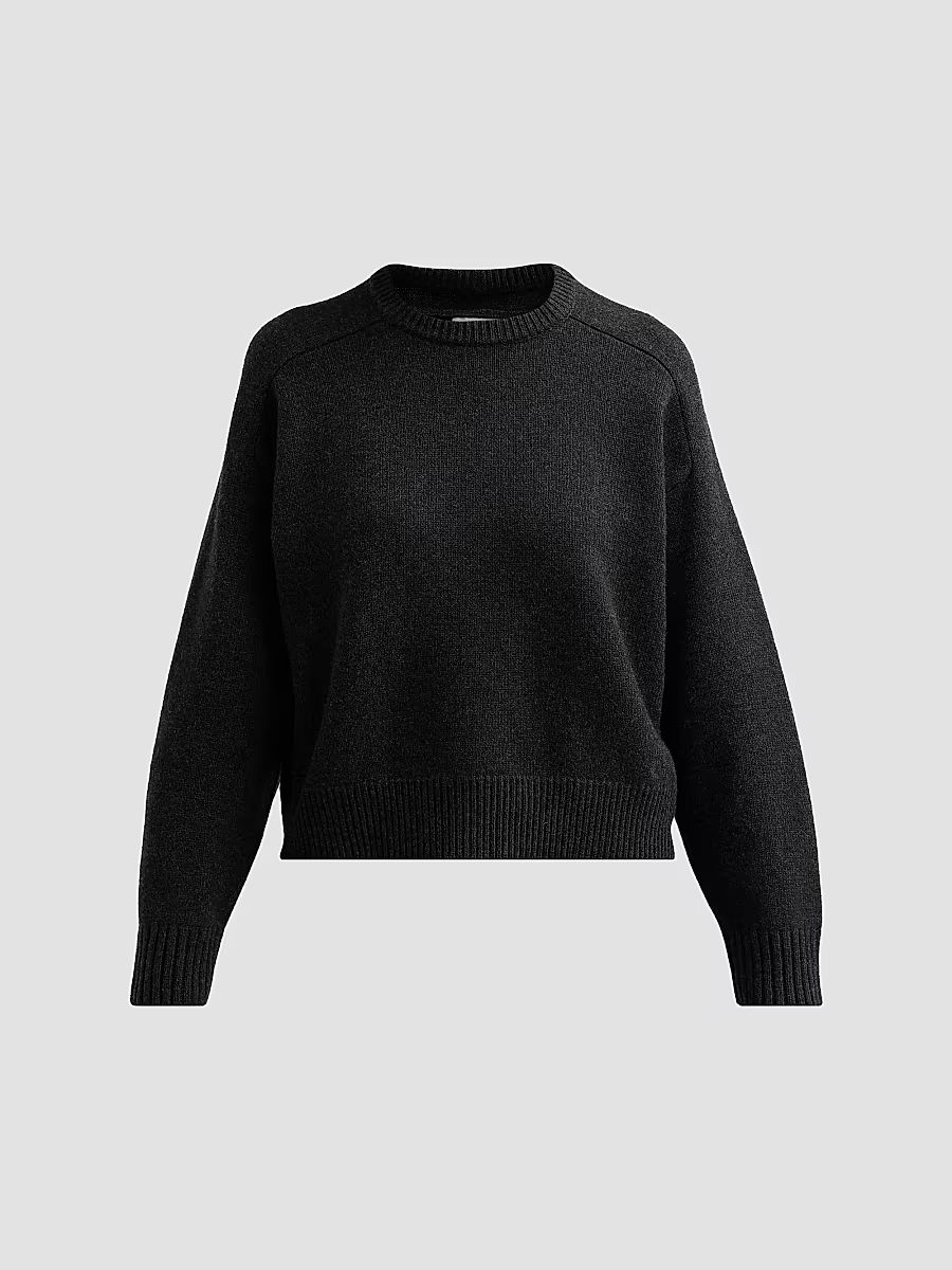 Loulou de Saison Women's Breha Wool-Cashmere Piped Sweater - Charcoal Melange - Size XS