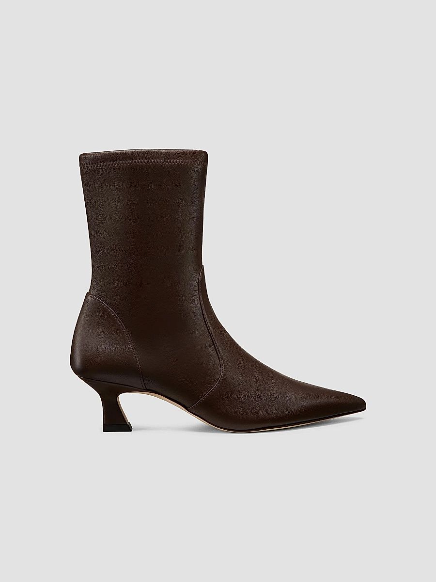 Stuart Weitzman Women's Vinnie 50MM Leather Boots - Walnut - Size 6